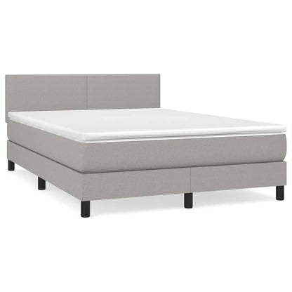 Giroletto a Molle con Materasso Grigio Chiaro 140x190cm Tessuto | homemem39