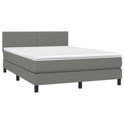 Giroletto a Molle con Materasso Grigio Scuro 140x190 cm Tessuto | homemem39