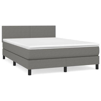 Giroletto a Molle con Materasso Grigio Scuro 140x200cm Tessuto | homemem39