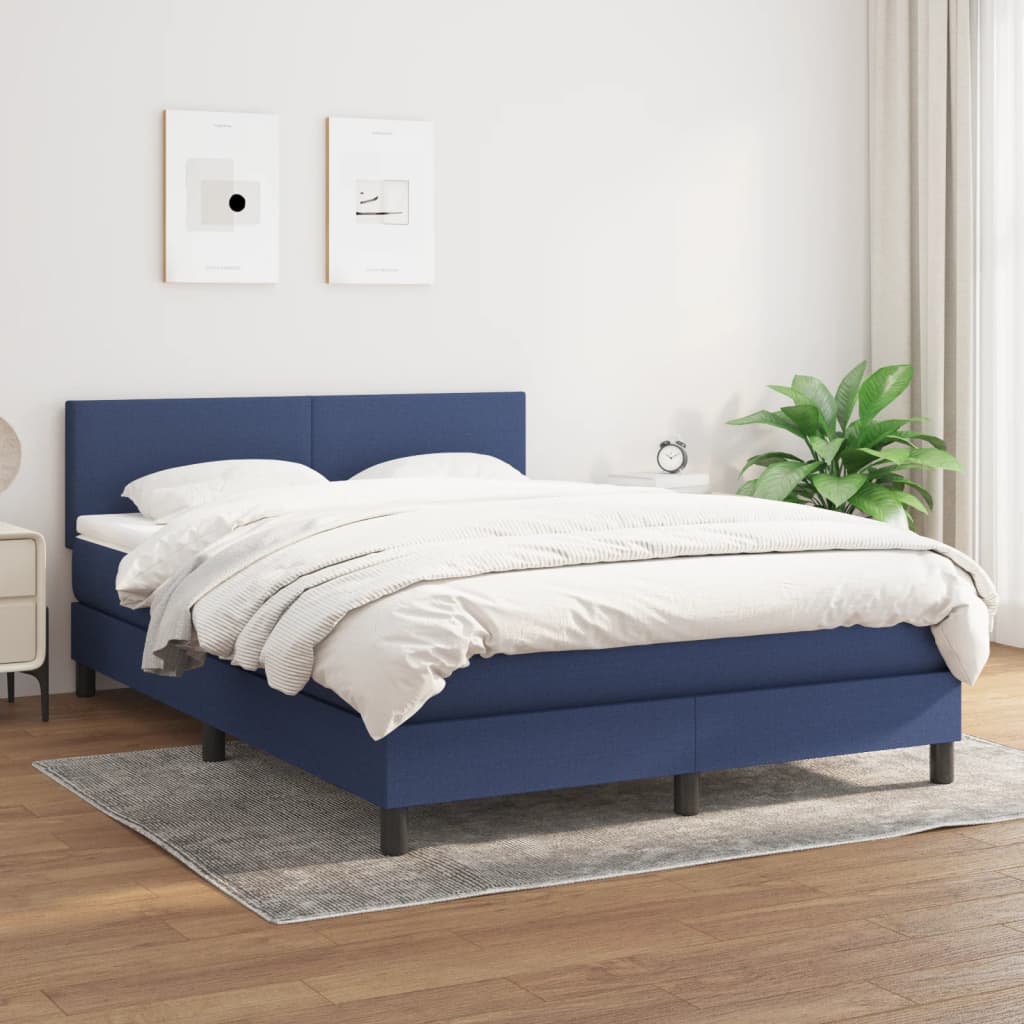 Giroletto a Molle con Materasso Blu 140x200 cm in Tessuto | homemem39