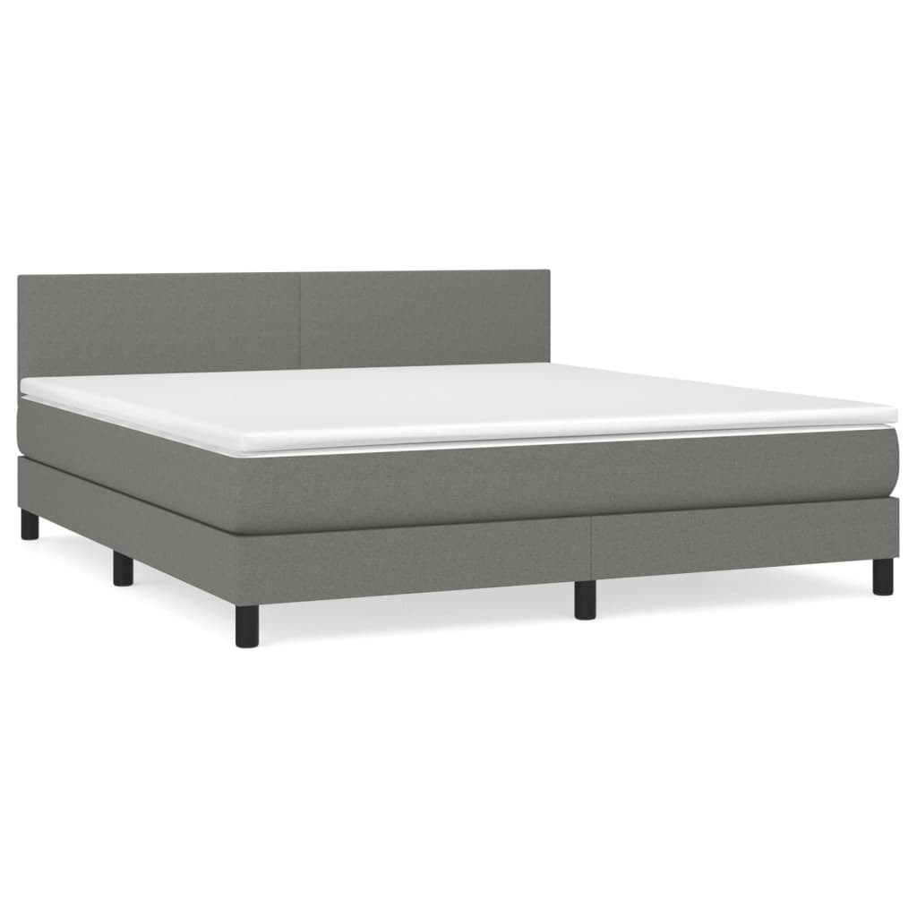 Giroletto a Molle con Materasso Grigio Scuro 160x200 cm Tessuto | homemem39