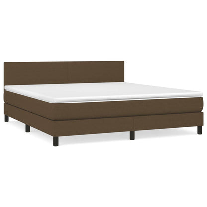 Giroletto a Molle con Materasso Marrone Scuro 180x200cm Tessuto | homemem39