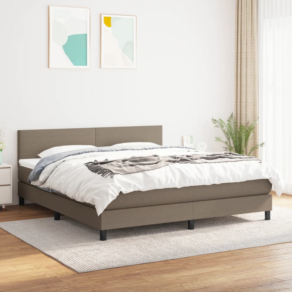 Giroletto a Molle con Materasso Tortora 180x200 cm in Tessuto | homemem39
