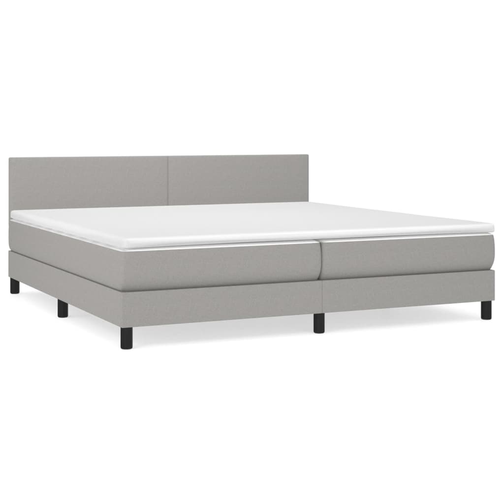 Giroletto a Molle con Materasso Grigio Chiaro 200x200cm Tessuto | homemem39