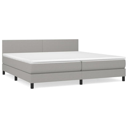 Giroletto a Molle con Materasso Grigio Chiaro 200x200cm Tessuto | homemem39