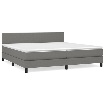 Giroletto a Molle con Materasso Grigio Scuro 200x200 cm Tessuto | homemem39