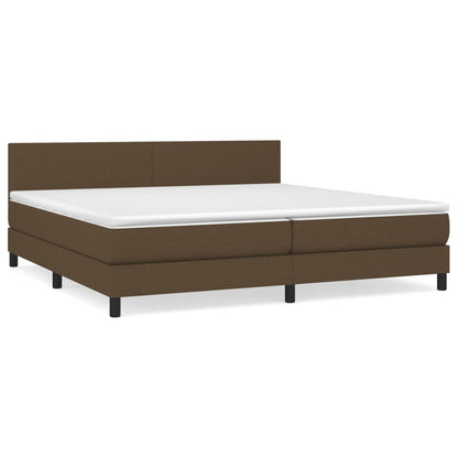 Giroletto a Molle con Materasso Marrone Scuro 200x200cm Tessuto | homemem39