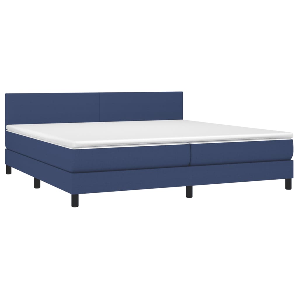 Giroletto a Molle con Materasso Blu 200x200 cm in Tessuto | homemem39