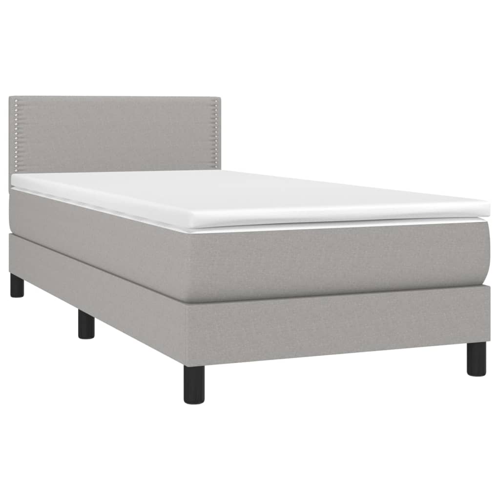 Giroletto a Molle con Materasso Grigio Chiaro 80x200 cm Tessuto | homemem39