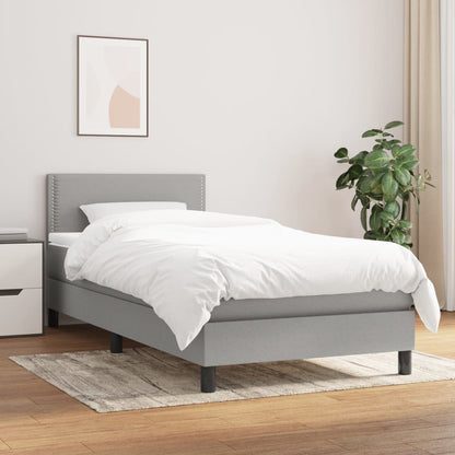 Giroletto a Molle con Materasso Grigio Chiaro 80x200 cm Tessuto | homemem39