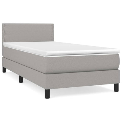 Giroletto a Molle con Materasso Grigio Chiaro 90x200 cm Tessuto | homemem39