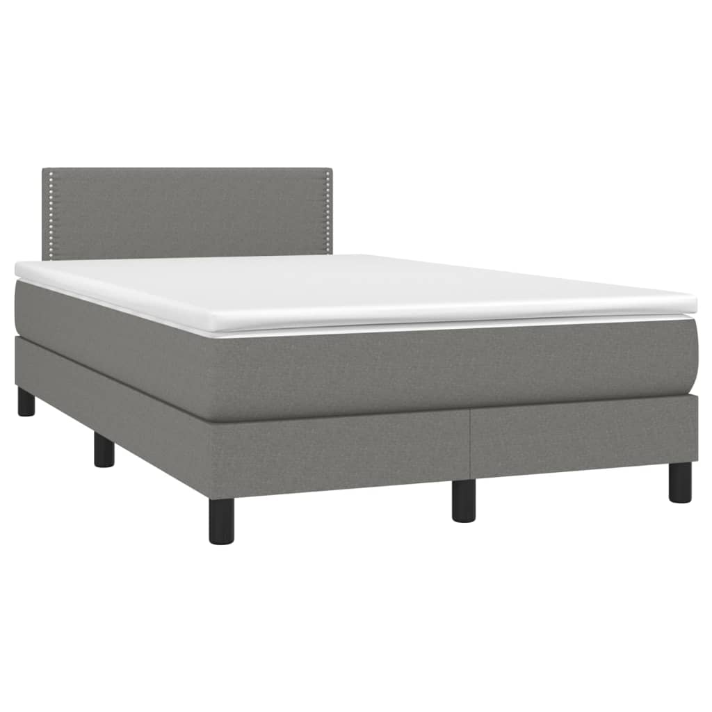 Giroletto a Molle con Materasso Grigio Scuro 120x200 cm Tessuto | homemem39