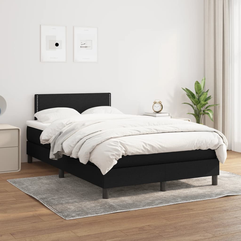 Giroletto a Molle con Materasso Nero 120x200 cm in Tessuto | homemem39