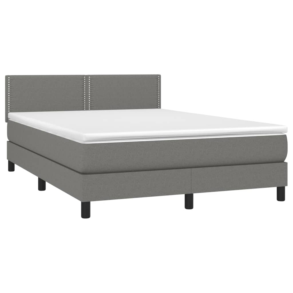 Giroletto a Molle con Materasso Grigio Scuro 140x190 cm Tessuto | homemem39