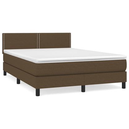 Giroletto a Molle con Materasso Marrone Scuro 140x190cm Tessuto | homemem39