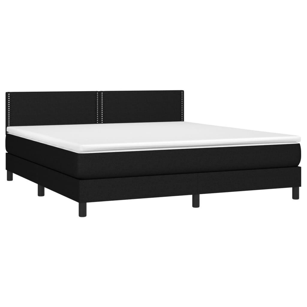 Giroletto a Molle con Materasso Nero 160x200 cm in Tessuto | homemem39