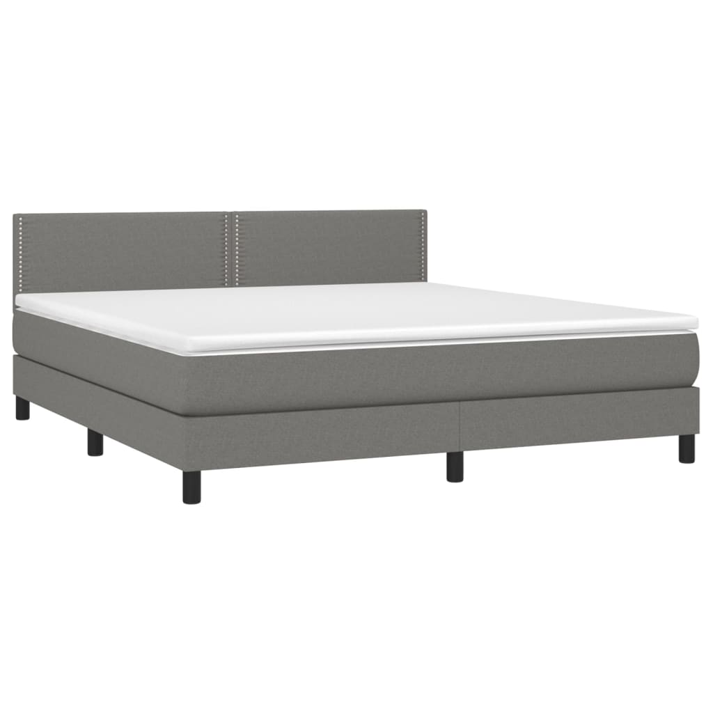 Giroletto a Molle con Materasso Grigio Scuro 180x200 cm Tessuto | homemem39