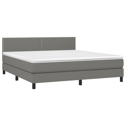 Giroletto a Molle con Materasso Grigio Scuro 180x200 cm Tessuto | homemem39