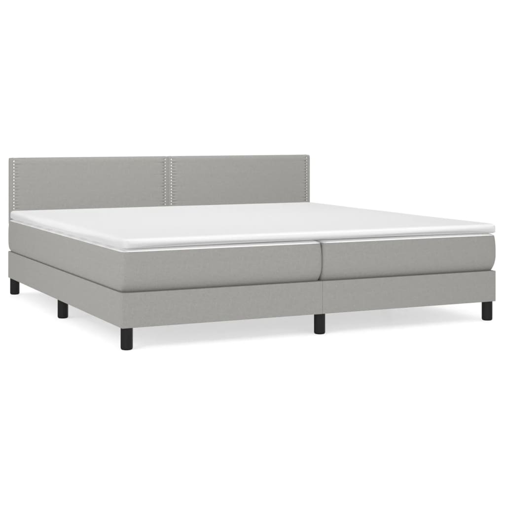 Giroletto a Molle con Materasso Grigio Chiaro 200x200cm Tessuto | homemem39