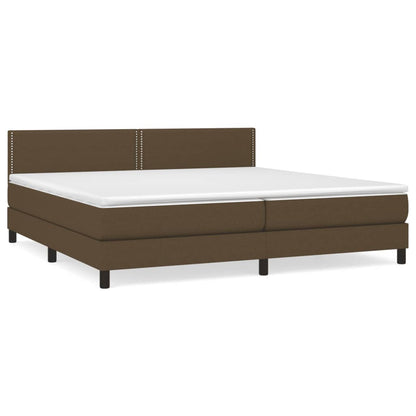 Giroletto a Molle con Materasso Marrone Scuro 200x200cm Tessuto | homemem39
