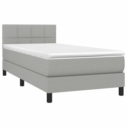 Giroletto a Molle con Materasso Grigio Chiaro 90x190 cm Tessuto | homemem39