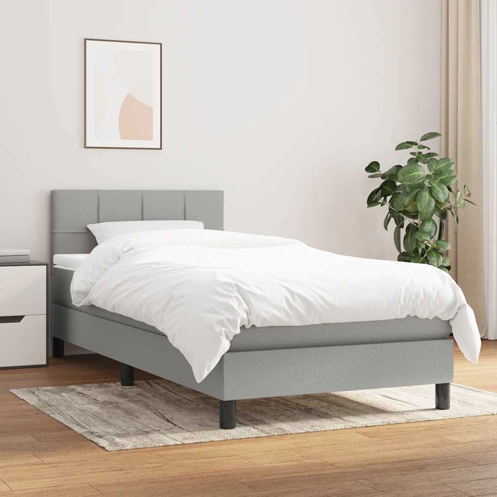 Giroletto a Molle con Materasso Grigio Chiaro 90x190 cm Tessuto | homemem39