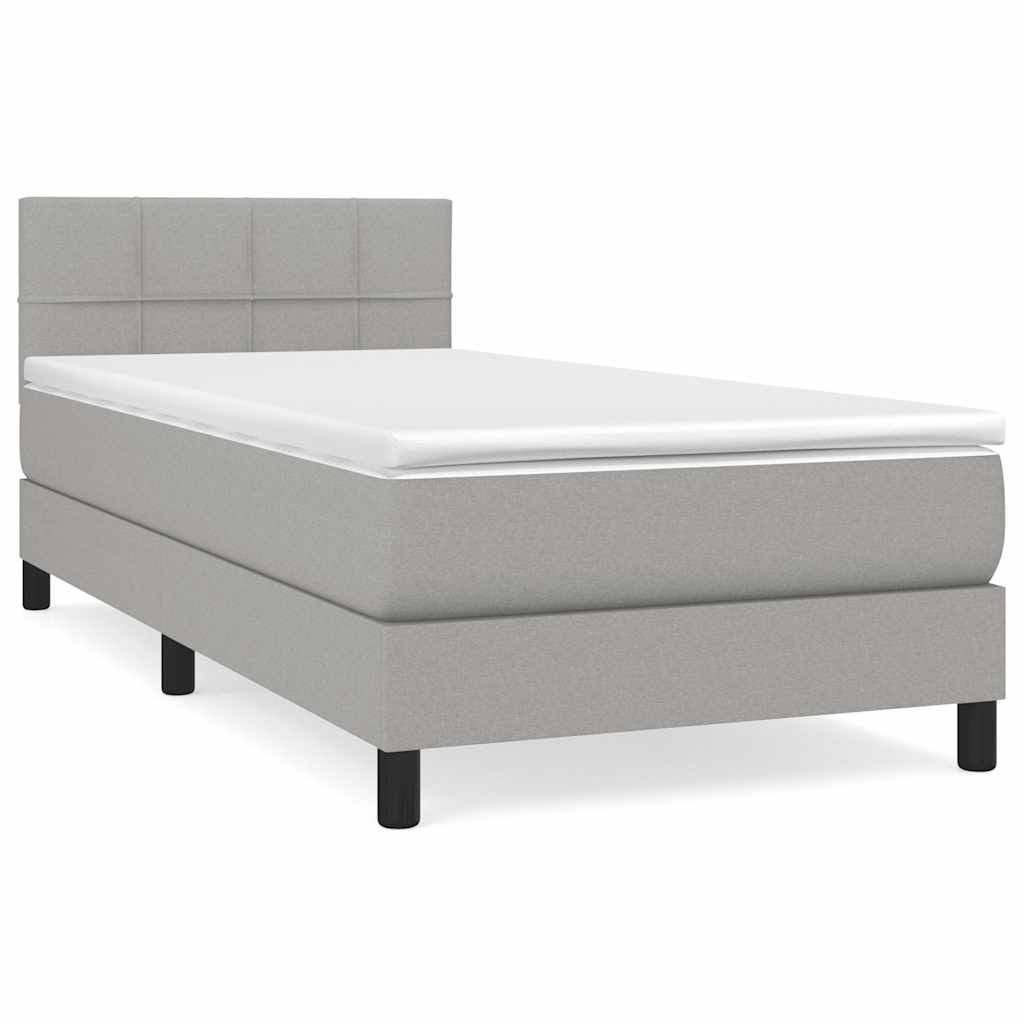 Giroletto a Molle con Materasso Grigio Chiaro 90x200 cm Tessuto | homemem39