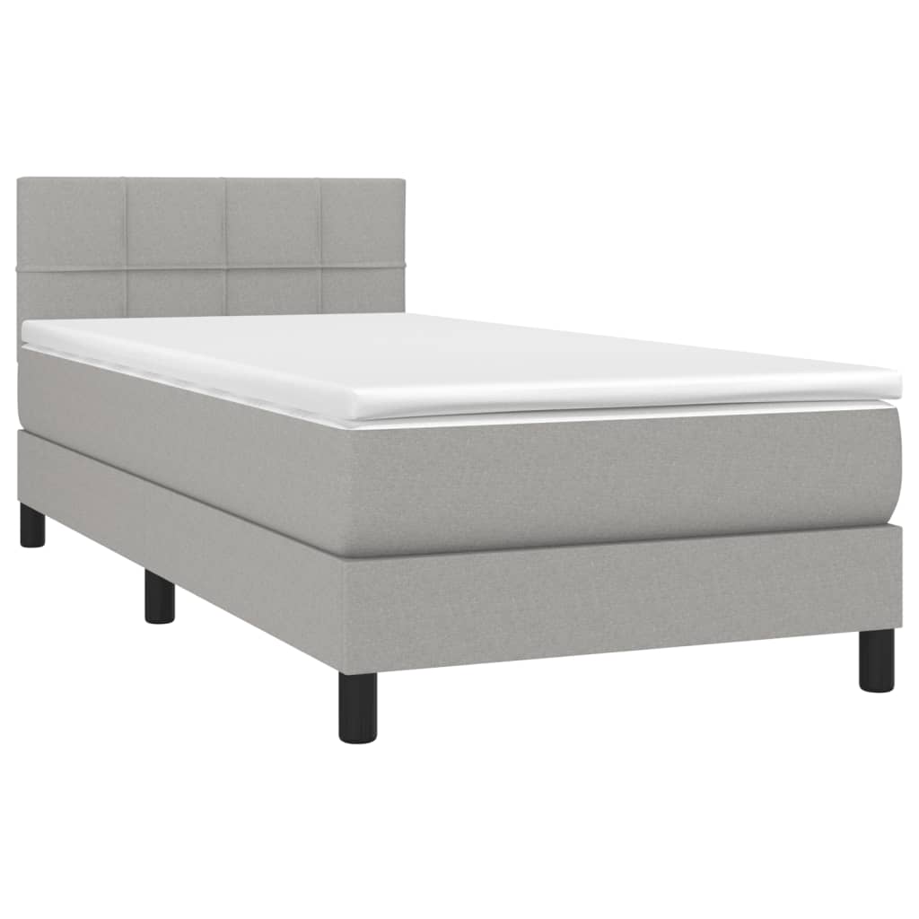 Giroletto a Molle con Materasso Grigio Chiaro 90x200 cm Tessuto | homemem39