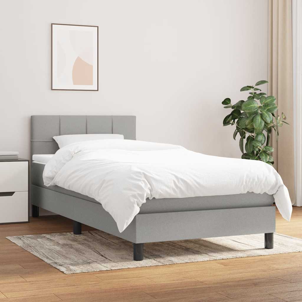 Giroletto a Molle con Materasso Grigio Chiaro 90x200 cm Tessuto | homemem39
