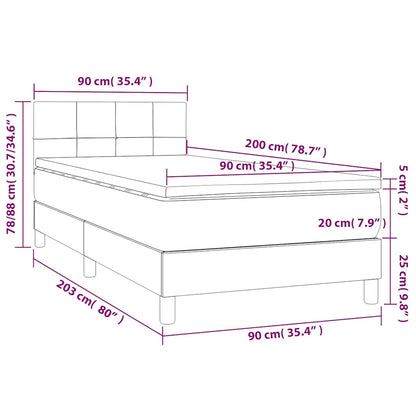 Giroletto a Molle con Materasso Blu 90x200 cm inTessuto | homemem39