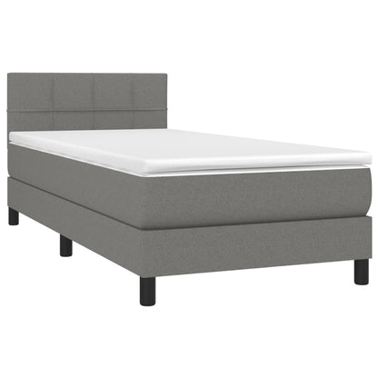 Giroletto a Molle con Materasso Grigio Scuro 100x200 cm Tessuto | homemem39