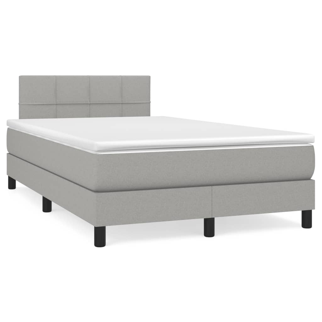 Giroletto a Molle con Materasso Grigio Chiaro 120x200cm Tessuto | homemem39