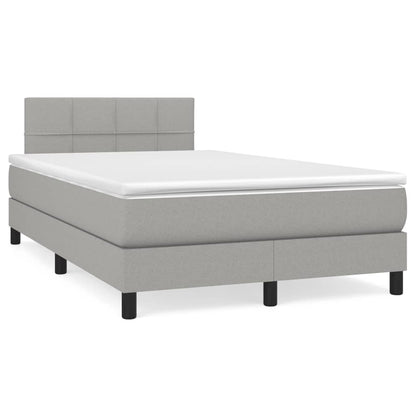 Giroletto a Molle con Materasso Grigio Chiaro 120x200cm Tessuto | homemem39
