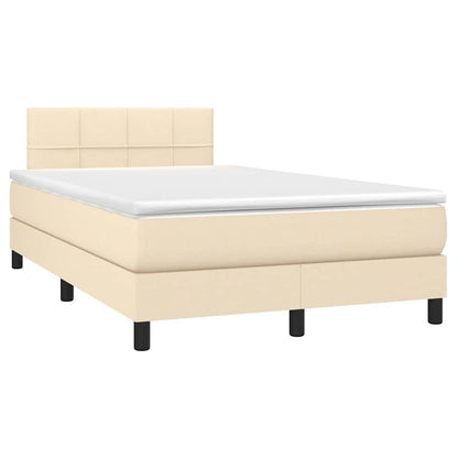 Giroletto a Molle con Materasso Crema 120x200 cm in Tessuto | homemem39