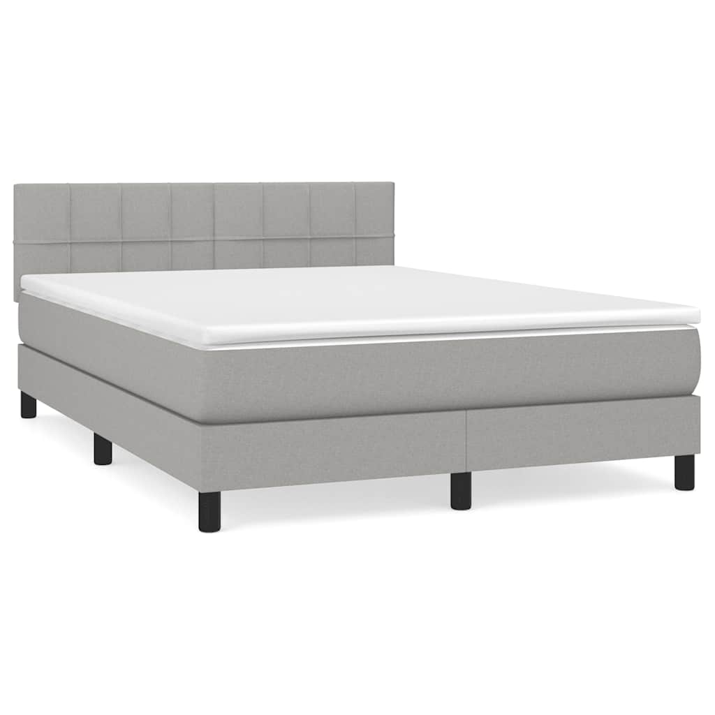 Giroletto a Molle con Materasso Grigio Chiaro 140x190cm Tessuto | homemem39