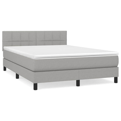 Giroletto a Molle con Materasso Grigio Chiaro 140x190cm Tessuto | homemem39
