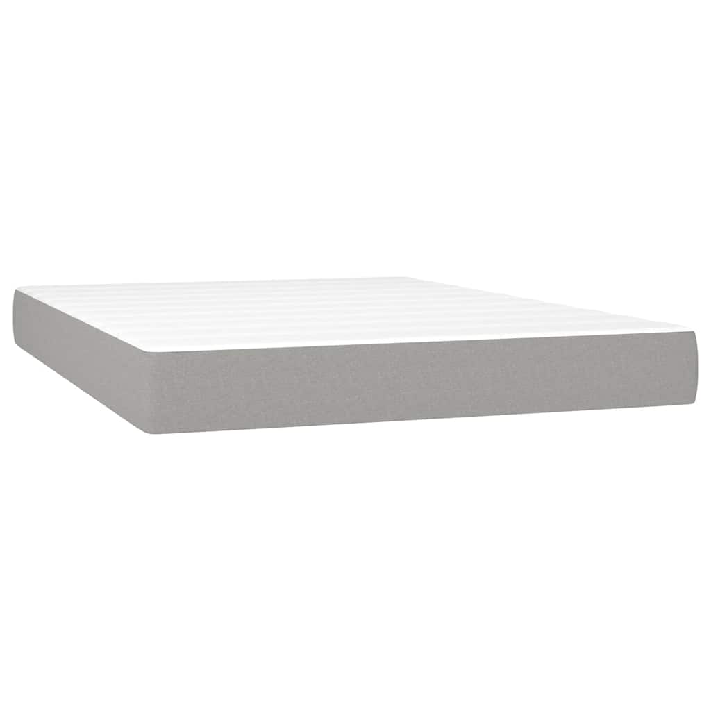 Giroletto a Molle con Materasso Grigio Chiaro 140x190cm Tessuto | homemem39