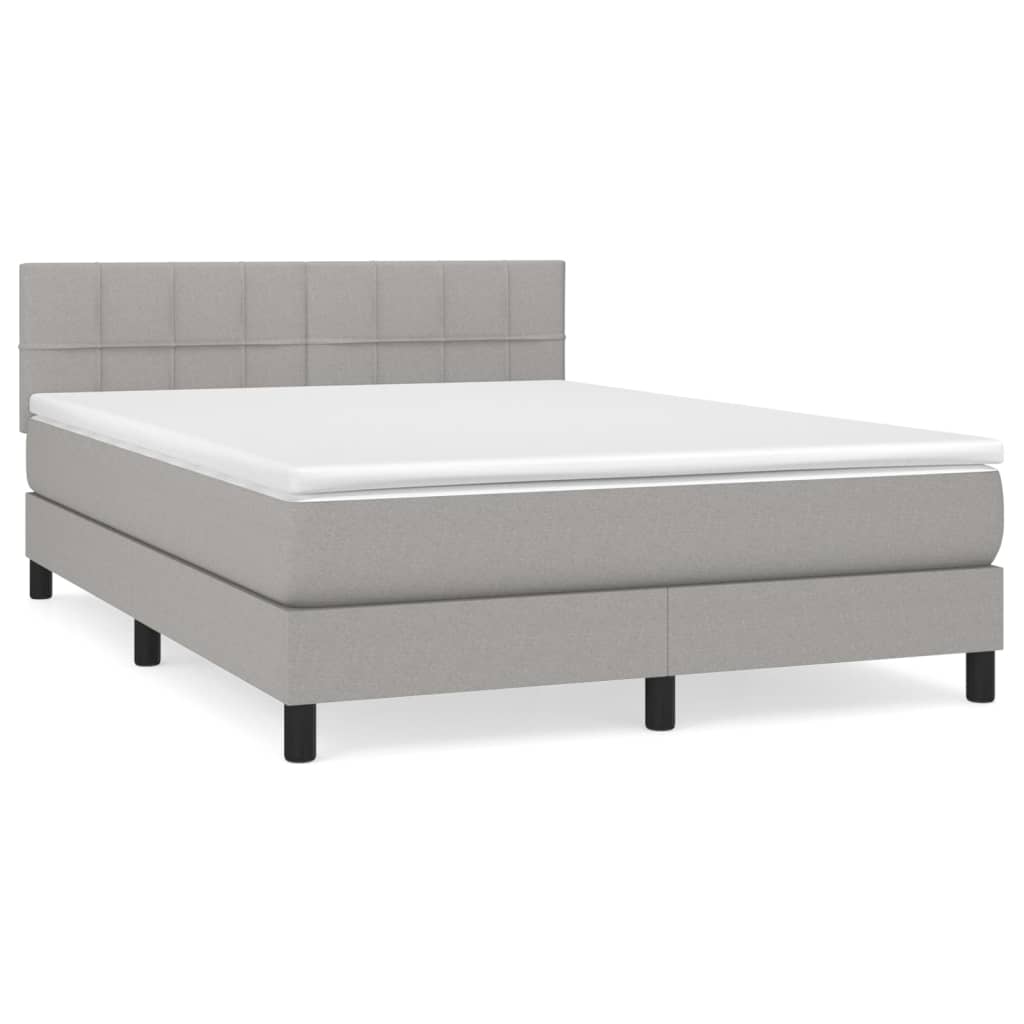Giroletto a Molle con Materasso Grigio Chiaro 140x200cm Tessuto | homemem39