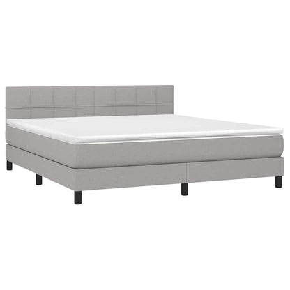 Giroletto a Molle con Materasso Grigio Chiaro160x200 cm Tessuto | homemem39