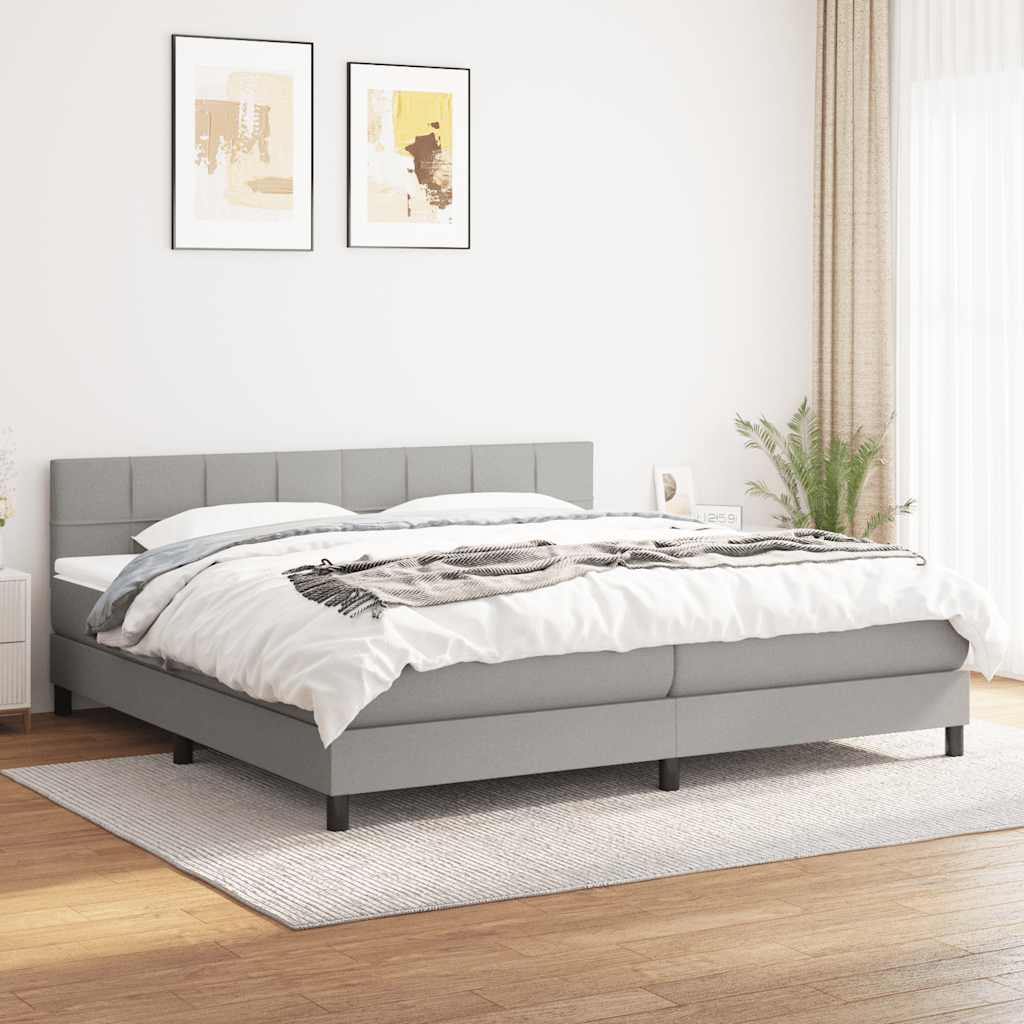 Giroletto a Molle con Materasso Grigio Chiaro160x200 cm Tessuto | homemem39