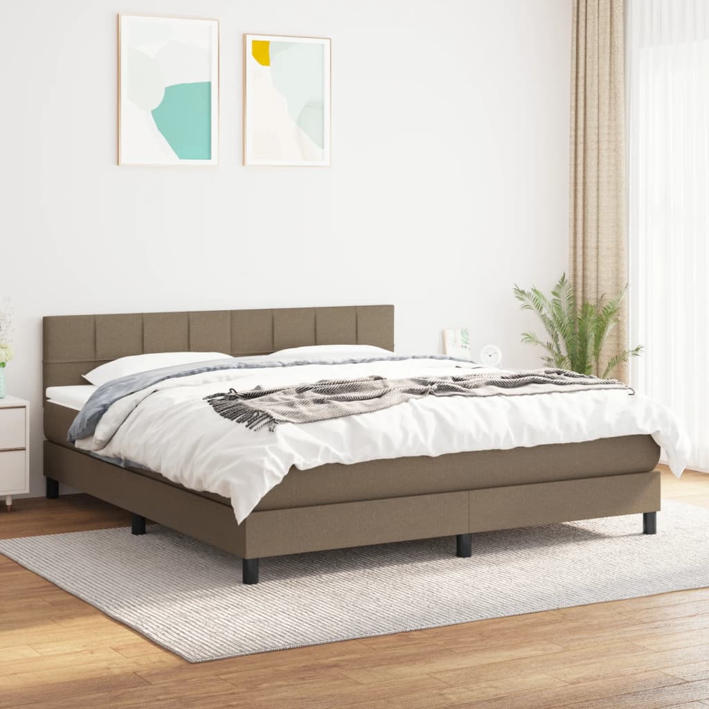 Giroletto a Molle con Materasso Tortora 160x200 cm in Tessuto | homemem39