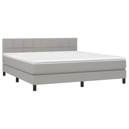 Giroletto a Molle con Materasso Grigio Chiaro180x200 cm Tessuto | homemem39