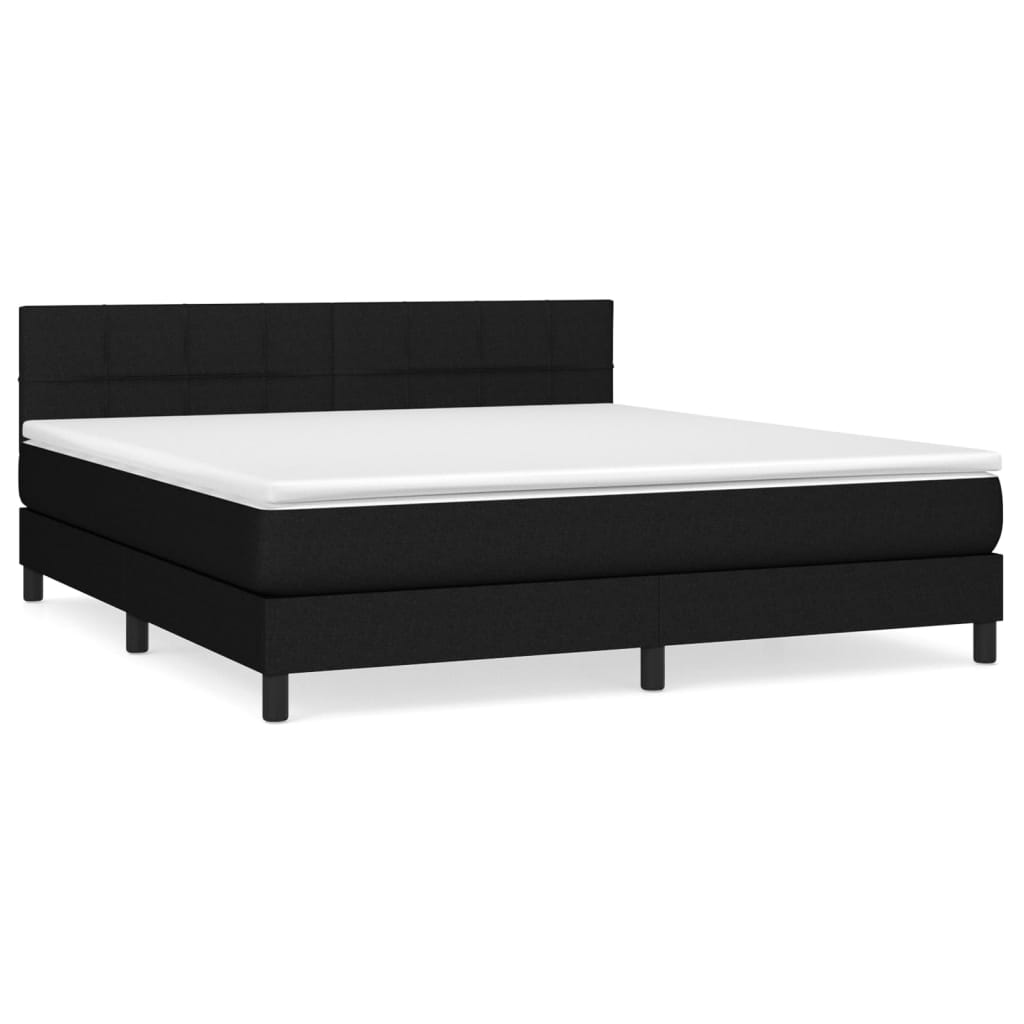 Giroletto a Molle con Materasso Nero 180x200 cm in Tessuto | homemem39