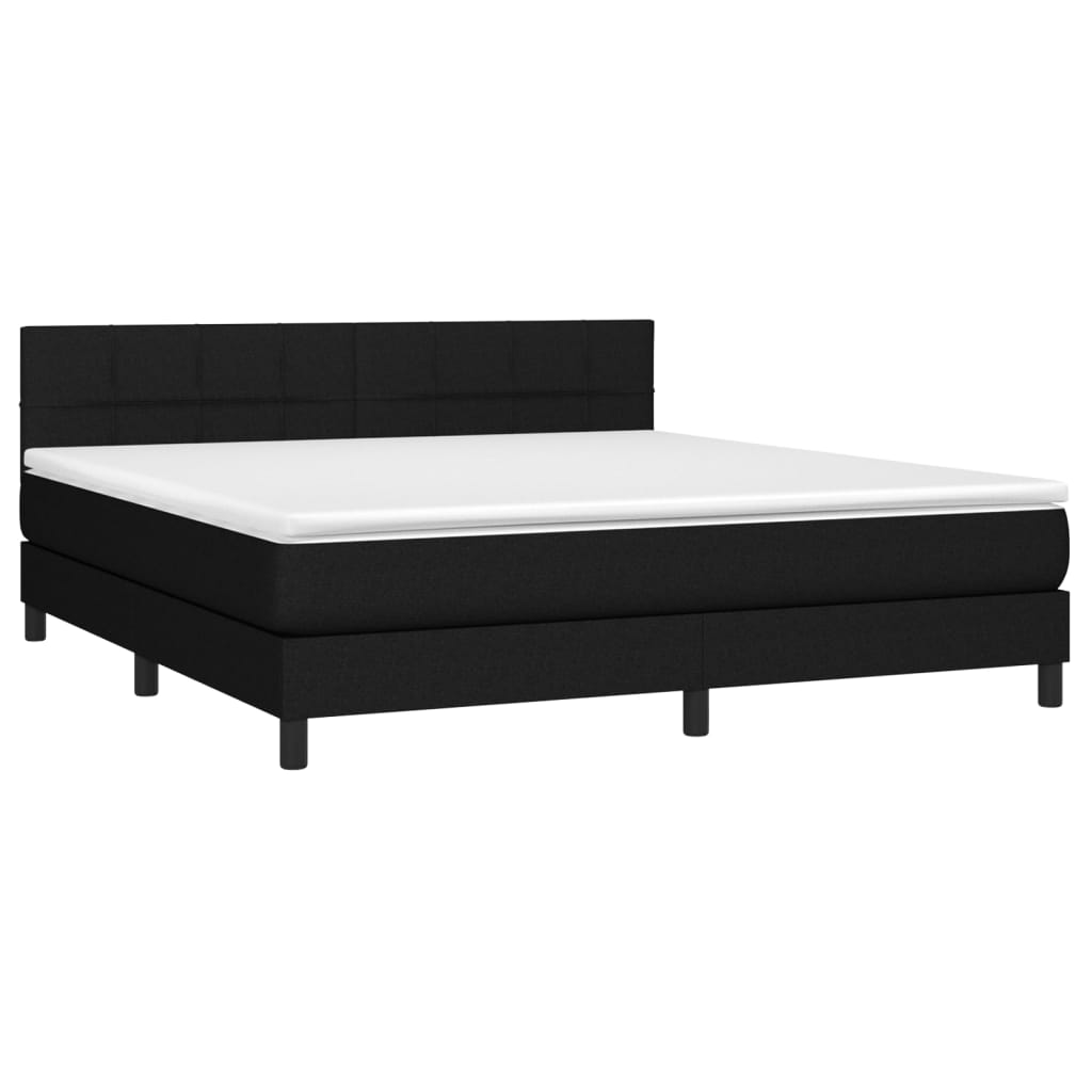 Giroletto a Molle con Materasso Nero 180x200 cm in Tessuto | homemem39