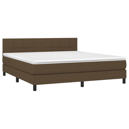 Giroletto a Molle con Materasso Marrone Scuro 180x200cm Tessuto | homemem39