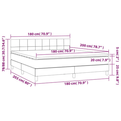 Giroletto a Molle con Materasso Tortora 180x200 cm in Tessuto | homemem39