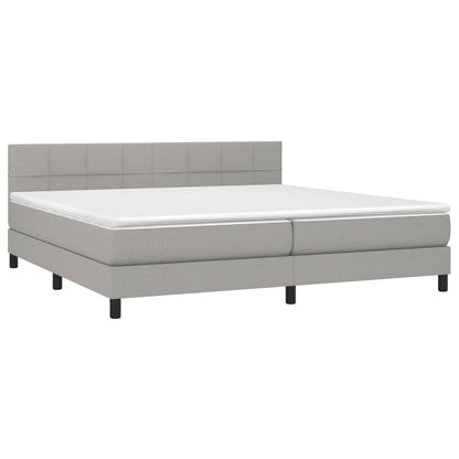 Giroletto a Molle con Materasso Grigio Chiaro 200x200cm Tessuto | homemem39