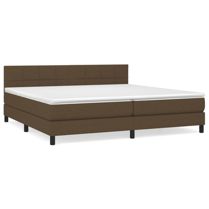 Giroletto a Molle con Materasso Marrone Scuro 200x200cm Tessuto | homemem39
