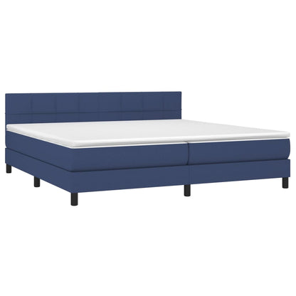 Giroletto a Molle con Materasso Blu 200x200 cm in Tessuto | homemem39