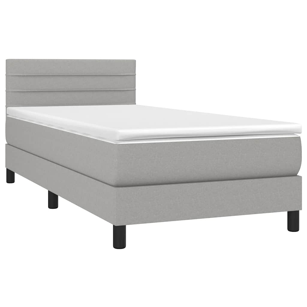 Giroletto a Molle con Materasso Grigio Chiaro 80x200 cm Tessuto | homemem39